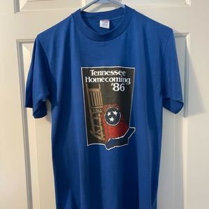Single Stitch Vintage Tennessee Homecoming 86 T-Shirt Made in USA NOS Size Mediu